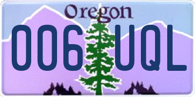 OR license plate 006UQL