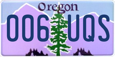 OR license plate 006UQS