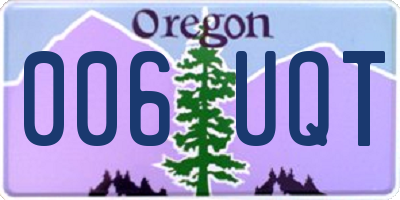 OR license plate 006UQT