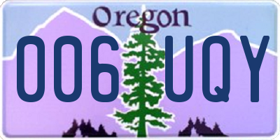 OR license plate 006UQY