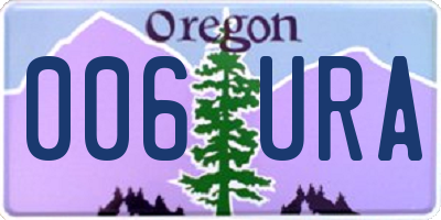 OR license plate 006URA