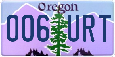 OR license plate 006URT