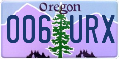 OR license plate 006URX
