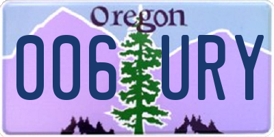 OR license plate 006URY