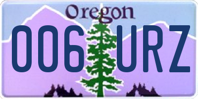 OR license plate 006URZ