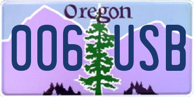 OR license plate 006USB