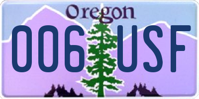 OR license plate 006USF