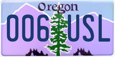 OR license plate 006USL