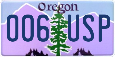 OR license plate 006USP