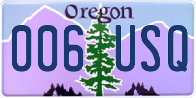 OR license plate 006USQ