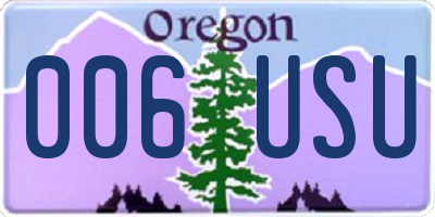 OR license plate 006USU