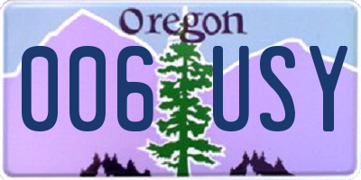 OR license plate 006USY