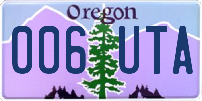 OR license plate 006UTA