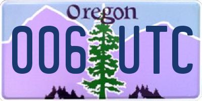 OR license plate 006UTC
