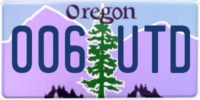 OR license plate 006UTD