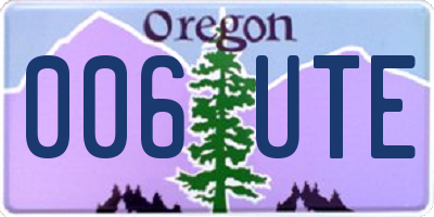 OR license plate 006UTE