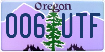 OR license plate 006UTF