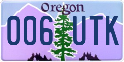 OR license plate 006UTK