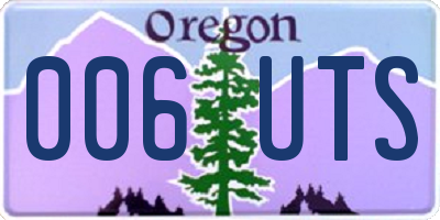 OR license plate 006UTS