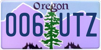 OR license plate 006UTZ