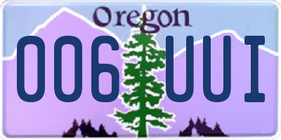 OR license plate 006UUI