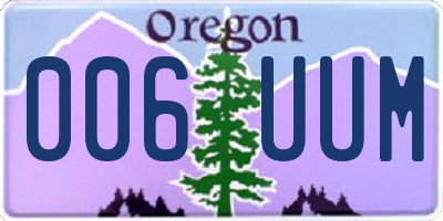 OR license plate 006UUM