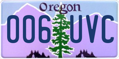 OR license plate 006UVC