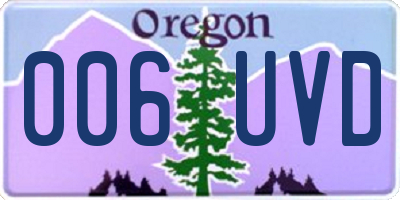 OR license plate 006UVD