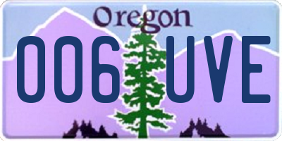 OR license plate 006UVE
