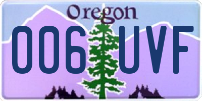 OR license plate 006UVF