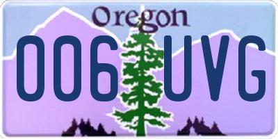 OR license plate 006UVG