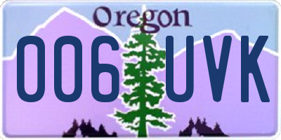 OR license plate 006UVK