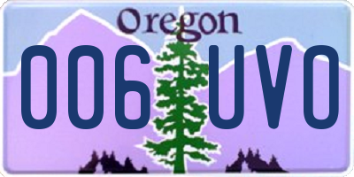OR license plate 006UVO