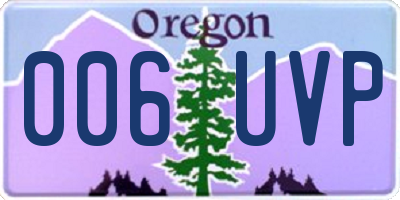 OR license plate 006UVP