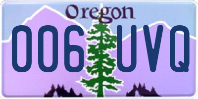 OR license plate 006UVQ