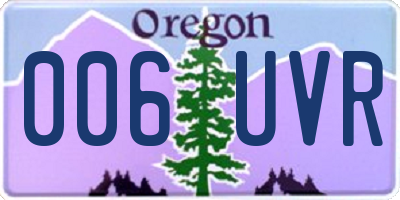 OR license plate 006UVR