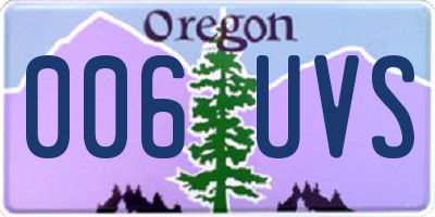 OR license plate 006UVS
