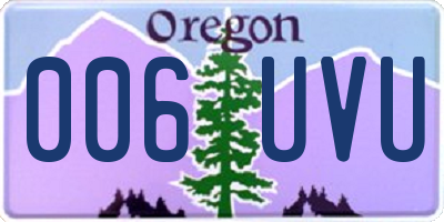 OR license plate 006UVU