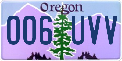 OR license plate 006UVV