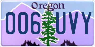 OR license plate 006UVY