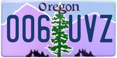 OR license plate 006UVZ