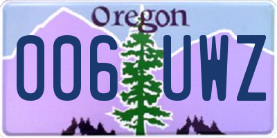 OR license plate 006UWZ