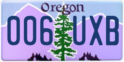 OR license plate 006UXB