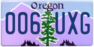 OR license plate 006UXG