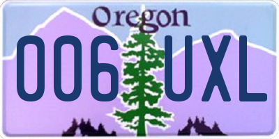 OR license plate 006UXL