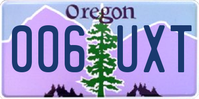 OR license plate 006UXT