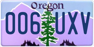 OR license plate 006UXV