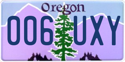 OR license plate 006UXY