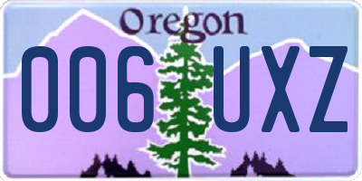 OR license plate 006UXZ