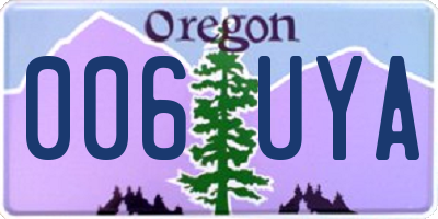 OR license plate 006UYA